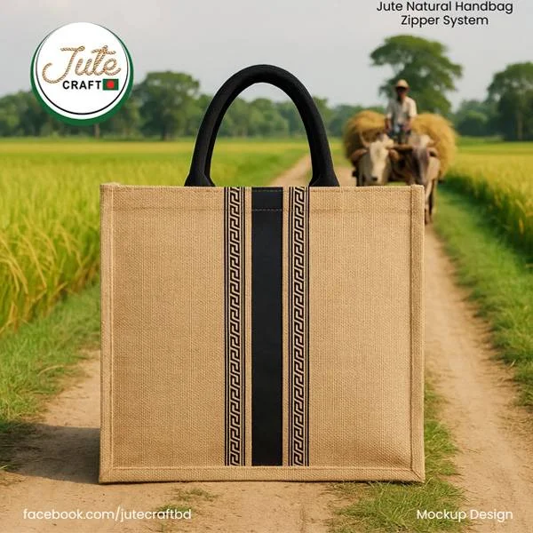 Natural Jute Bag Zipper System