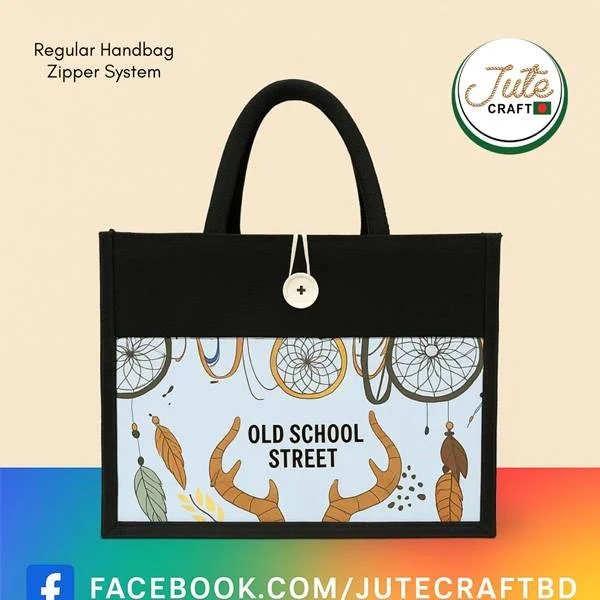 Jute Regular Handbag Old School