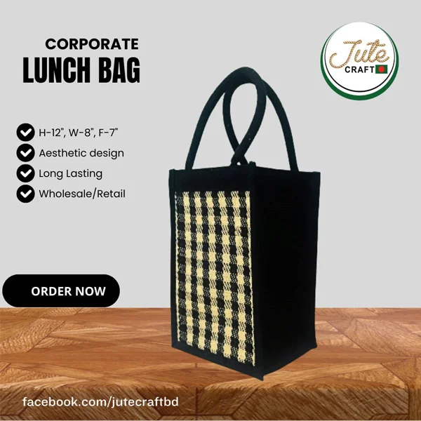 Jute Lunch Bag Black