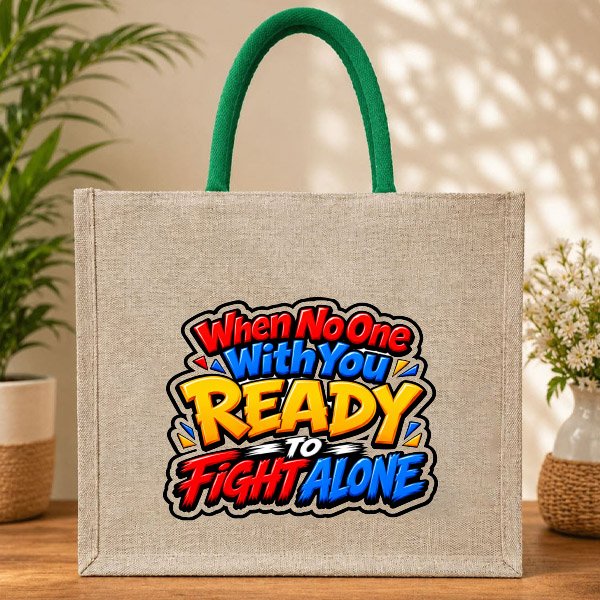 Premium Jute Bag-Ready To Fight Alone
